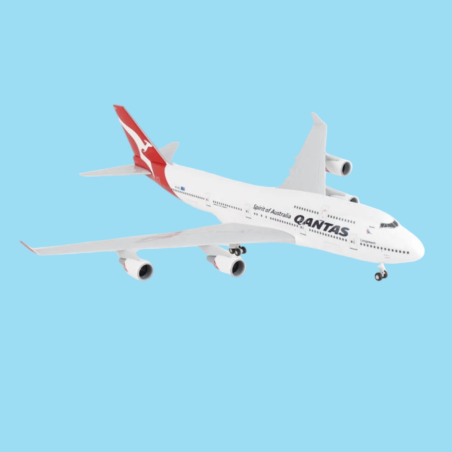 Honour aviation's most iconic aircraft with this spectacular 1/200 scale B747-400 from Skymarks, showcasing Qantas Airways' legendary "Queen of the Skies" livery on aircraft VH-OEJ. www.moralepatches.com.au