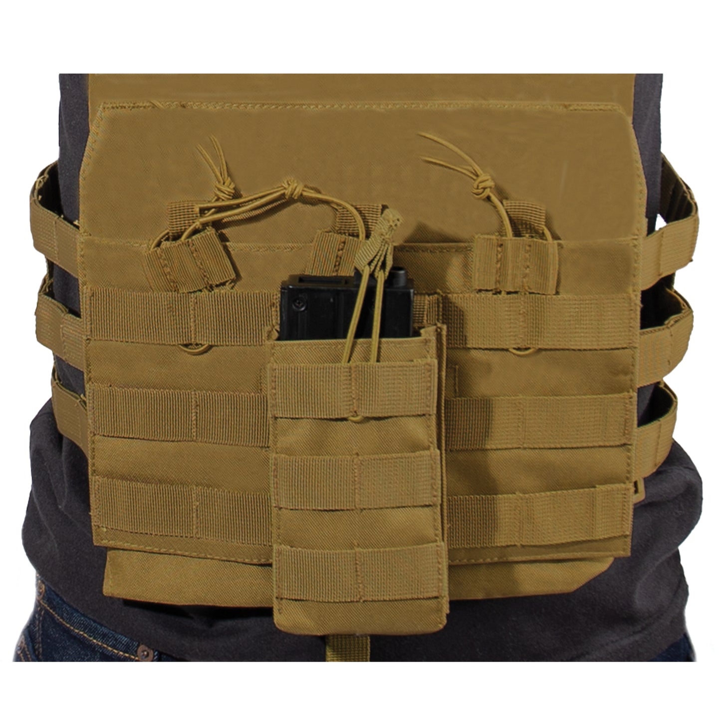 Three MOLLE loops on the front of the plate carrier mag pouch enable additional attachments. The open top design and elastic pull tabs on the AK mag pouch enable rapid access to your magazine. The tactical pouch is made with durable materials for years of use in the field. www.moralepatches.com.au