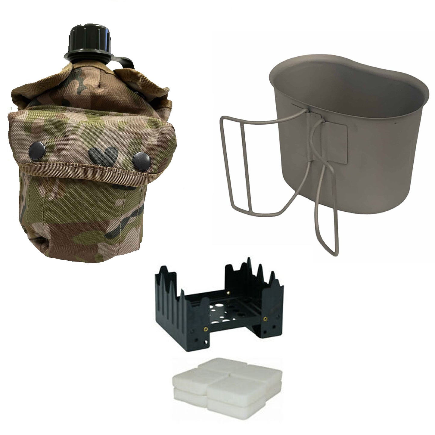 Perfect for military, cadets, outdoor events, emergency services, sporting events and camping
The canteen is BPA free and the canteen pouch has a fleece lining in the main compartment plus a front pocket which you can put your hexamine stove in www.moralepatches.com.au
