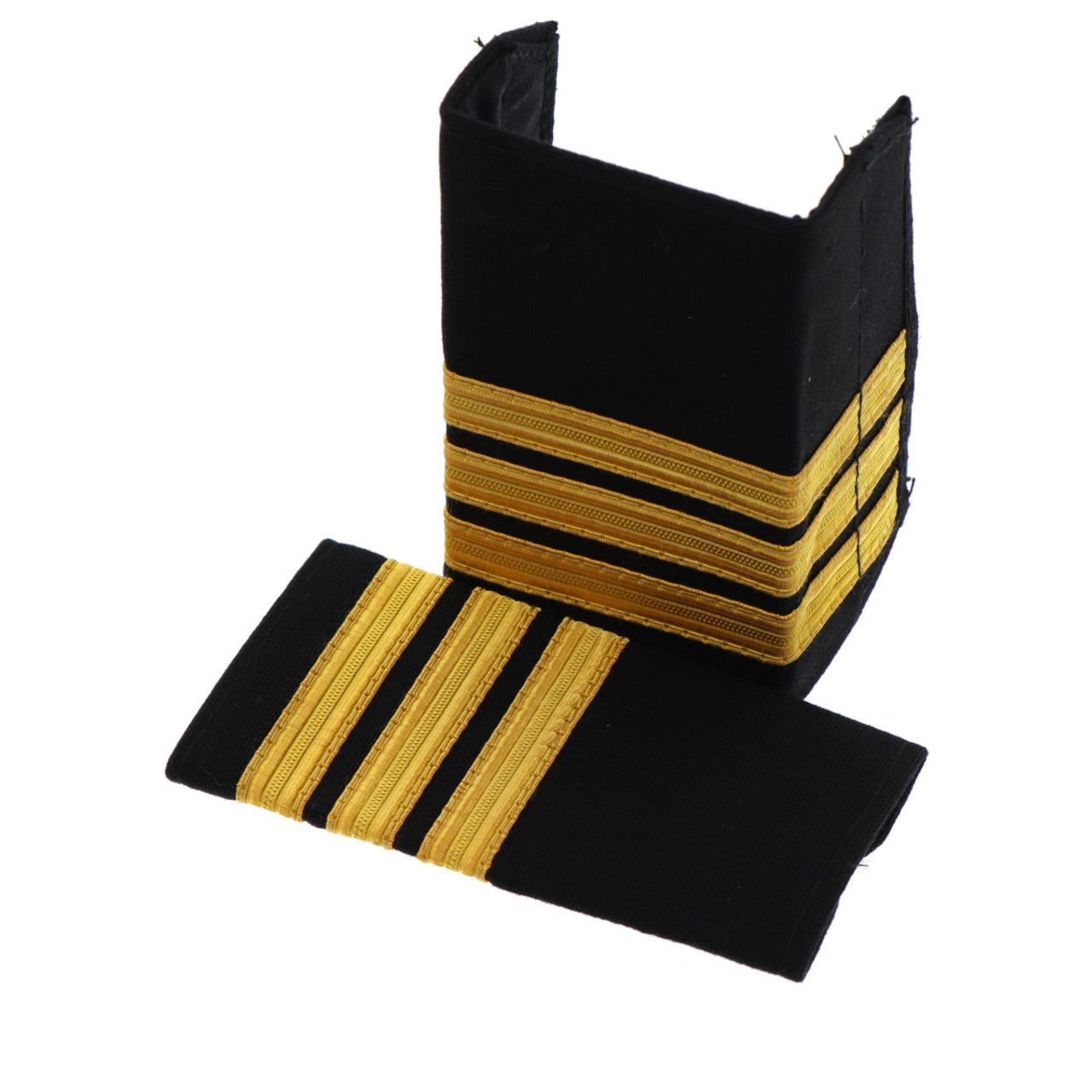 This quality 3 Stripe Soft Epaulette with embroidered detailing this set of two is ready for wear. Specifications: Material: Soft Epaulette, fabric, raised embroidery Colour: Blue, gold Size: Standard www.moralepatches.com.au