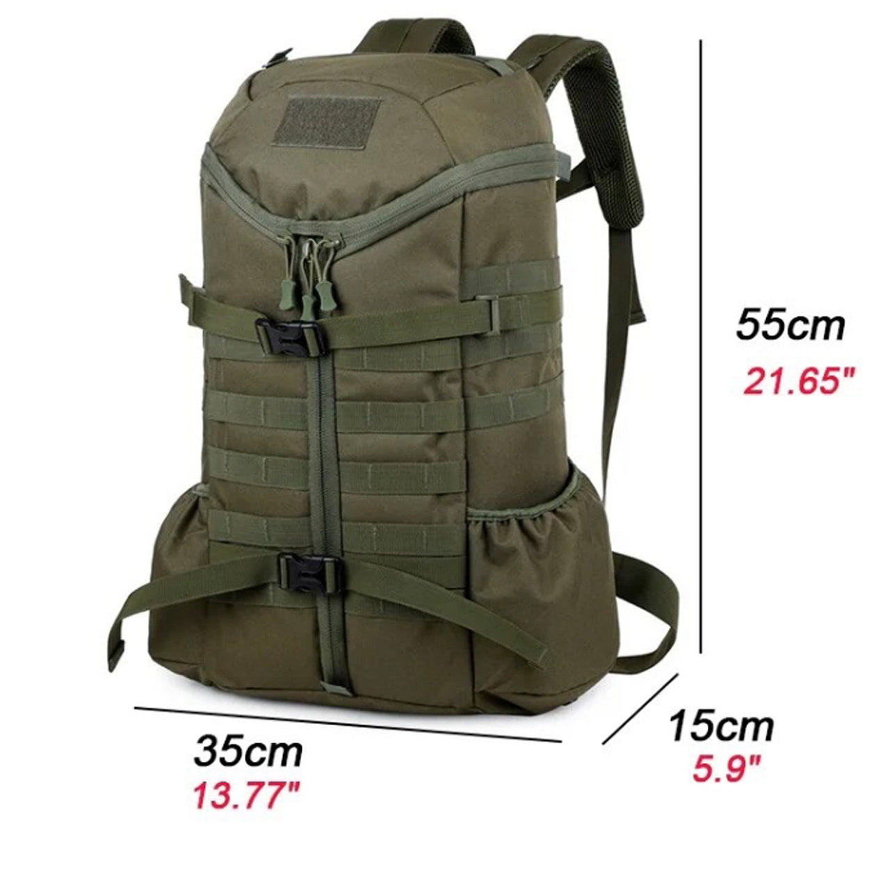 Experience incredible convenience and versatility with the Fast Action 40LT Backpack. It offers a huge 40LT capacity, top or full front opening capacity, multiple pockets, and a MOLLE grid for expanding with pouches and equipment, making it perfect for any activity. Plus, with its generous 55x35x15cm dimensions, you won't need to worry about running out of space. www.moralepatches.com.au