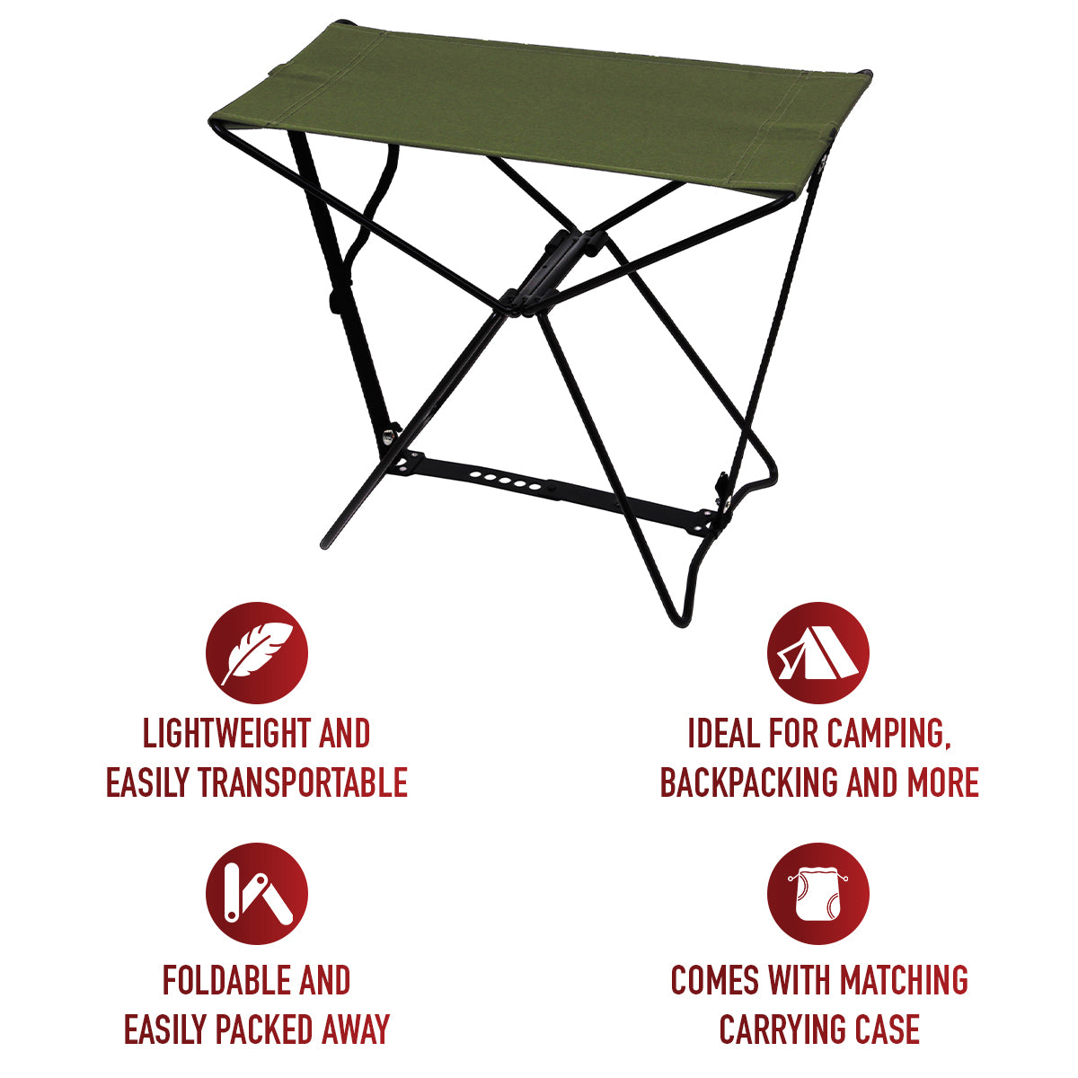 When folded, it slips neatly into its matching carry case for effortless storage and travel. Measuring just 11 x 9 x 1.5 inches closed, it’s the perfect compact companion for outdoor comfort and convenience. www.moralepatches.com.au