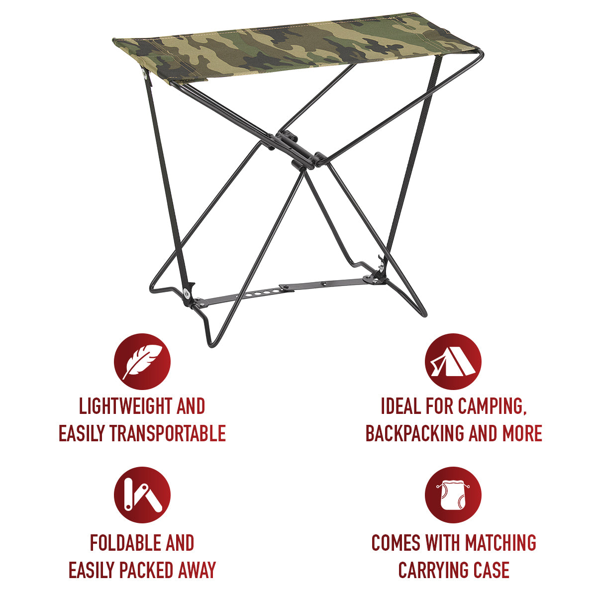 Stay comfortable wherever you are with the Tactical Folding Camping Stool. Designed for easy transport, this lightweight stool is ideal for camping, hiking, or enjoying sports events. www.moralepatches.com.au