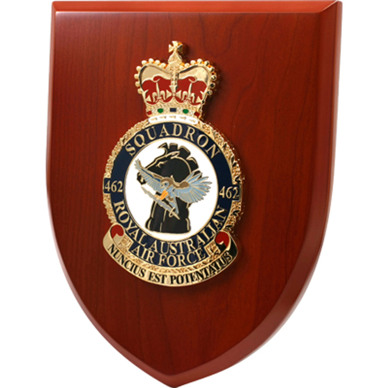 An Exceptional 462 Squadron Plaque is now available for order. This exquisite plaque showcases a stunning 125mm full colour enamel crest, elegantly placed on a 200x160mm timber finish shield. www.moralepatches.com.au
