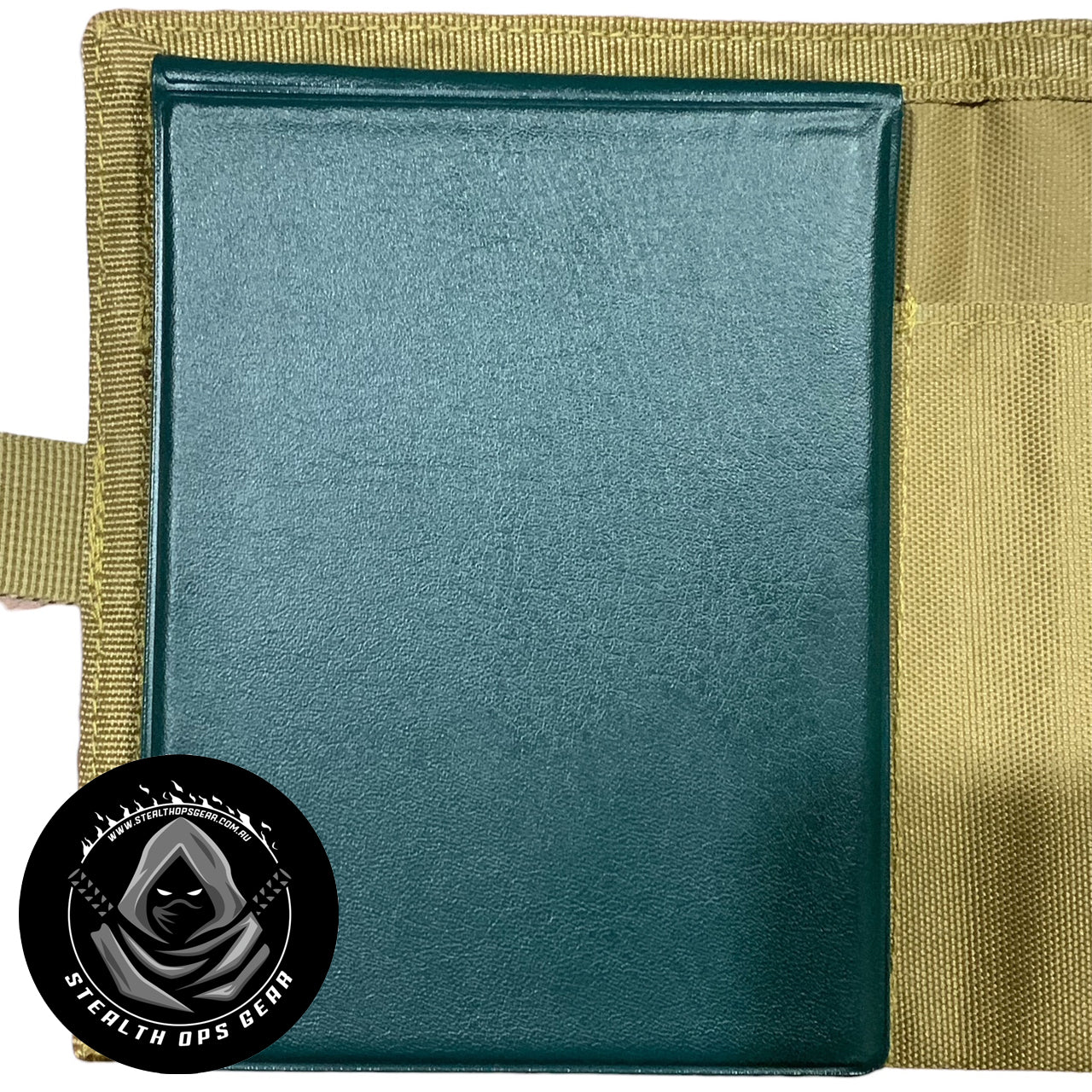 Designed on the Gold Coast, Australia this Khaki notebook cover is a must for your field administration needs. This can hold a notebook and viewee twoee plus 4 pens or pencils. Also to finish off the outer layer we have added a strap and velcro loop in khaki to help give this notebook the perfect feel. www.moralepatches.com.au