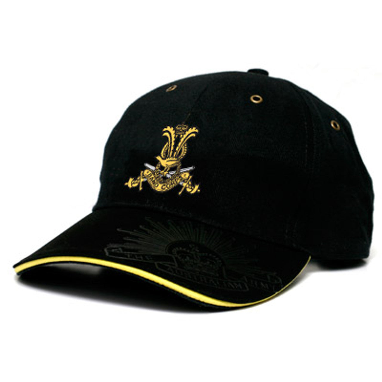 This trendy AABC Black Cap offers a unique combination of style and substance. Crafted from heavyweight brushed cotton, it features the iconic AABC crest and a debossed Rising Sun Badge on the peak. The strap buckle sports the engraved badge, completing the look. www.moralepatches.com.au