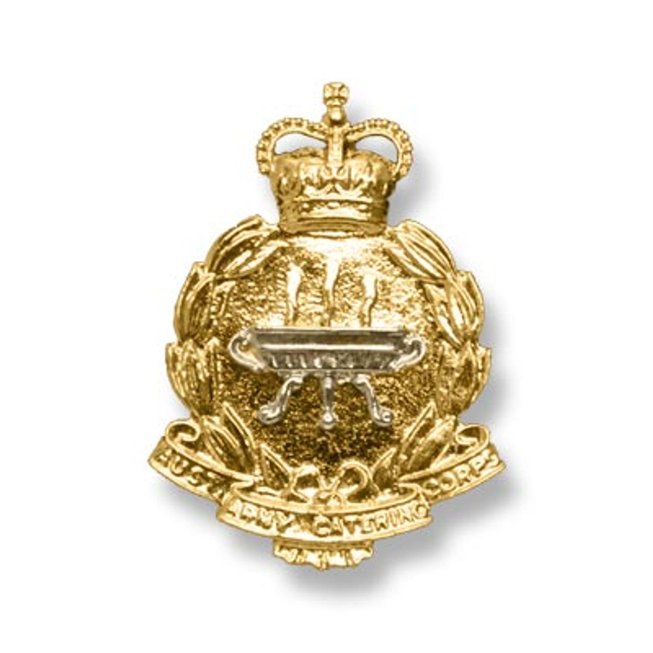 This fantastic badge is the perfect hat badge for wear or for your collection. Featuring the Australian Army Catering Corps badge in gold, this hat badge is designed to fit perfectly on standard uniform hats. Add this hat badge to your collection today. www.moralepatches.com.au