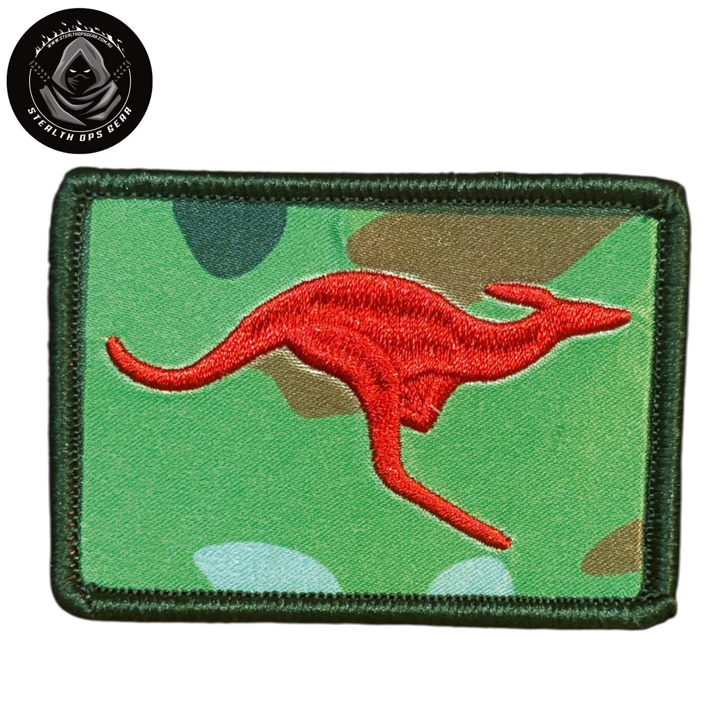 Stand out with the AMC Kangaroo Black Embroidery Velcro Backed Patch. This striking 7x5cm patch delivers instant personality to jackets, packs, and caps with bold black embroidery that commands attention. www.moralepatches.com.au