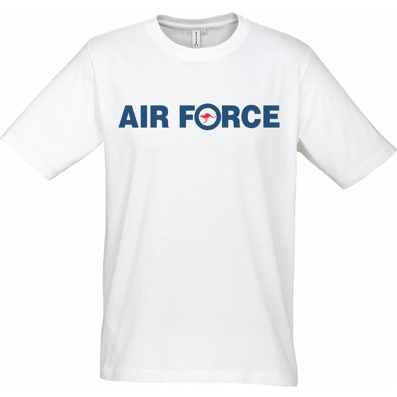 The Royal Australian Air Force branded T-Shirt with colour printed RAAF logo on chest. Supersoft combed cotton for maximum comfort. Specifications: Materials: Supersoft combed cotton Colour: White, navy, red Size: XS - 2XL www.moralepatches.com.au