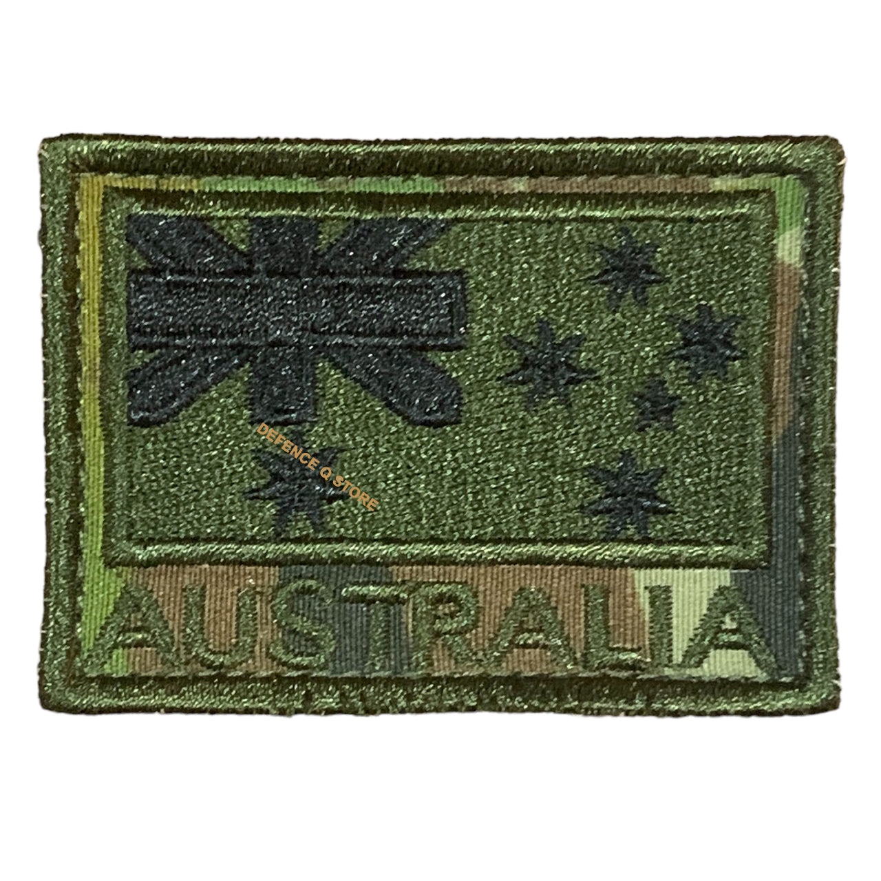 Add a touch of charm to your attire with this Green Embroidery Velcro Backed Patch Auscam, featuring the iconic Australian National Flag. Measuring 5cm X 7cm, it is the perfect addition to your jacket, pack or cap. Show your love for your country in a stylish and patriotic way! www.moralepatches.com.au