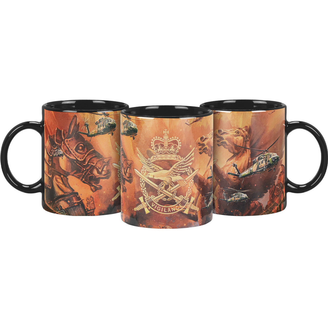 The complete set of three coffee mugs brings beautiful art to your day. Coming together to create the full artwork from Drew Harrison, this fantastic set is the perfect addition to your kitchen or office and lets you explore this intricate artwork from a new angle. www.moralepatches.com.au