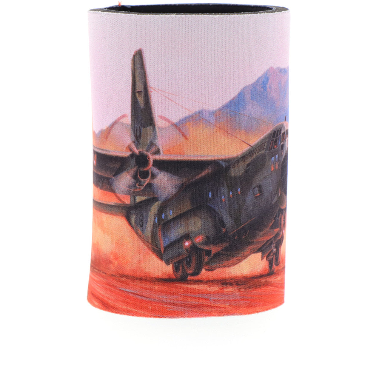 he durable neoprene material ensures that your drinks stay cold for hours, while the beautiful artwork depicting the C-130 Hercules adds a touch of style to your mornings. This cooler is perfect for sharing with family and friends. Don't miss out on this unique piece from the Iconic Aviation Collection. www.moralepatches.com.au