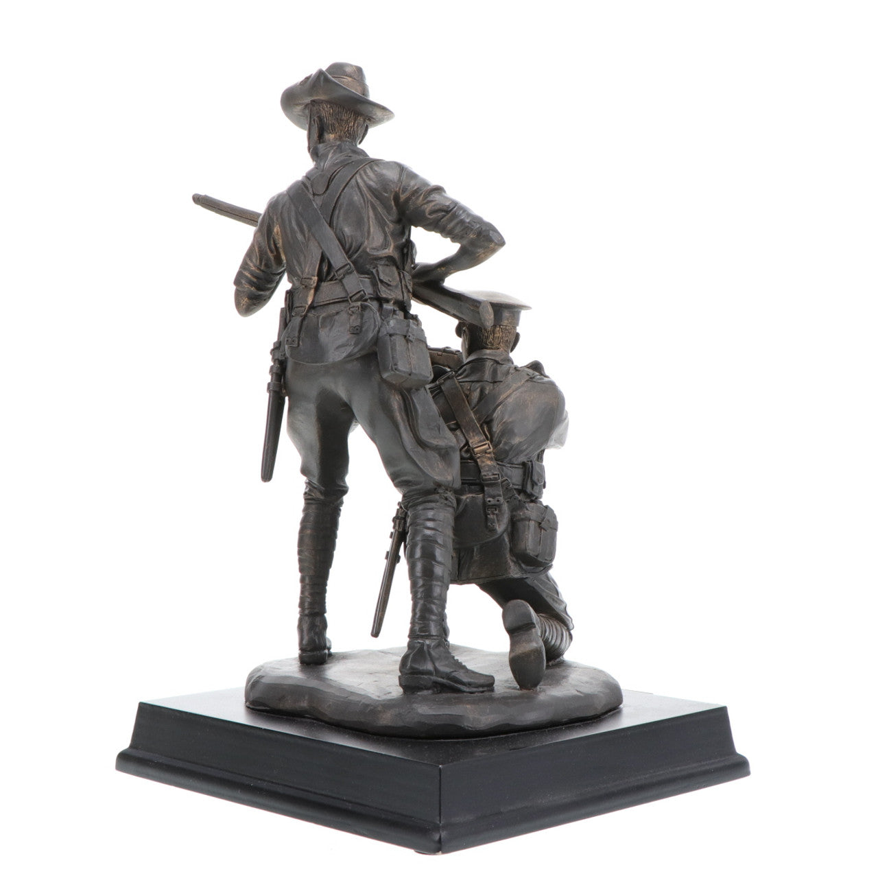 The beautiful 2015 release Sands of Gallipoli Their Spirit Gallipoli Centenary Bronze Figurine, shares the spirit of Gallipoli with this amazingly detailed Limited Edition cold cast bronze figurine. Standing 240mm with a glass vial of actual sands collected from the landing beaches at Gallipoli set into the timber base, this is an heirloom to be treasured through the ages. Only 5,000 available worldwide. www.moralepatches.com.au