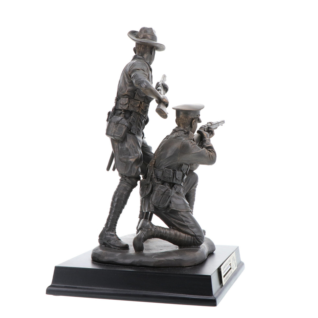 The beautiful 2015 release Sands of Gallipoli Their Spirit Gallipoli Centenary Bronze Figurine, shares the spirit of Gallipoli with this amazingly detailed Limited Edition cold cast bronze figurine. Standing 240mm with a glass vial of actual sands collected from the landing beaches at Gallipoli set into the timber base, this is an heirloom to be treasured through the ages. Only 5,000 available worldwide. www.moralepatches.com.au