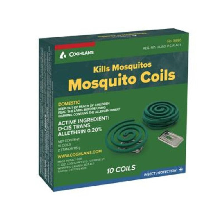 Quick working mosquito coils that kill and repel mosquitos. Each coil lasts 8 hours. Active ingredient: 0.23% d-cis trans allethrin. www.moralepatches.com.au