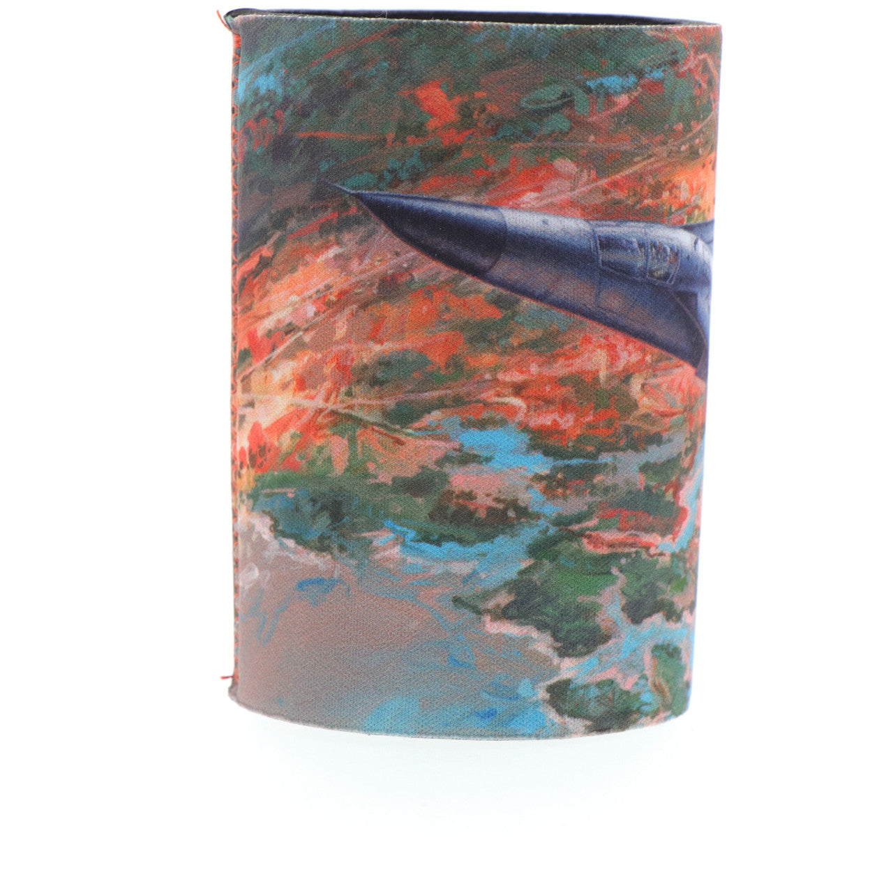 The eye-catching design showcases Harrison's artwork titled "Seek, Strike and Return" along with a schematic of the aircraft in the base. Made from durable neoprene, this cooler is perfect for keeping your drinks cold. The limited edition details inside add to its exclusivity. Don't miss out on this unique piece from the Iconic Aviation Collection. www.moralepatches.com.au