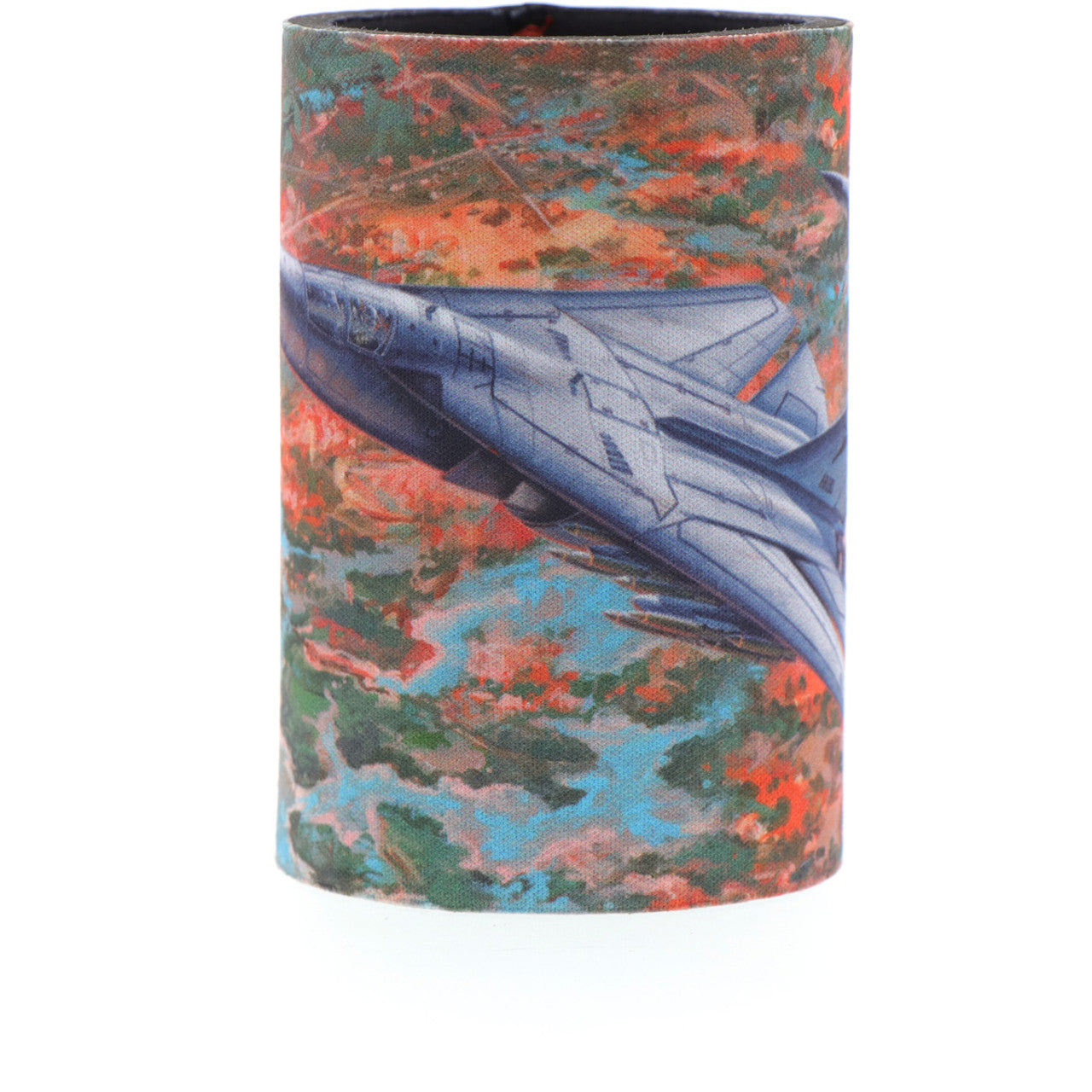 The eye-catching design showcases Harrison's artwork titled "Seek, Strike and Return" along with a schematic of the aircraft in the base. Made from durable neoprene, this cooler is perfect for keeping your drinks cold. The limited edition details inside add to its exclusivity. Don't miss out on this unique piece from the Iconic Aviation Collection. www.moralepatches.com.au