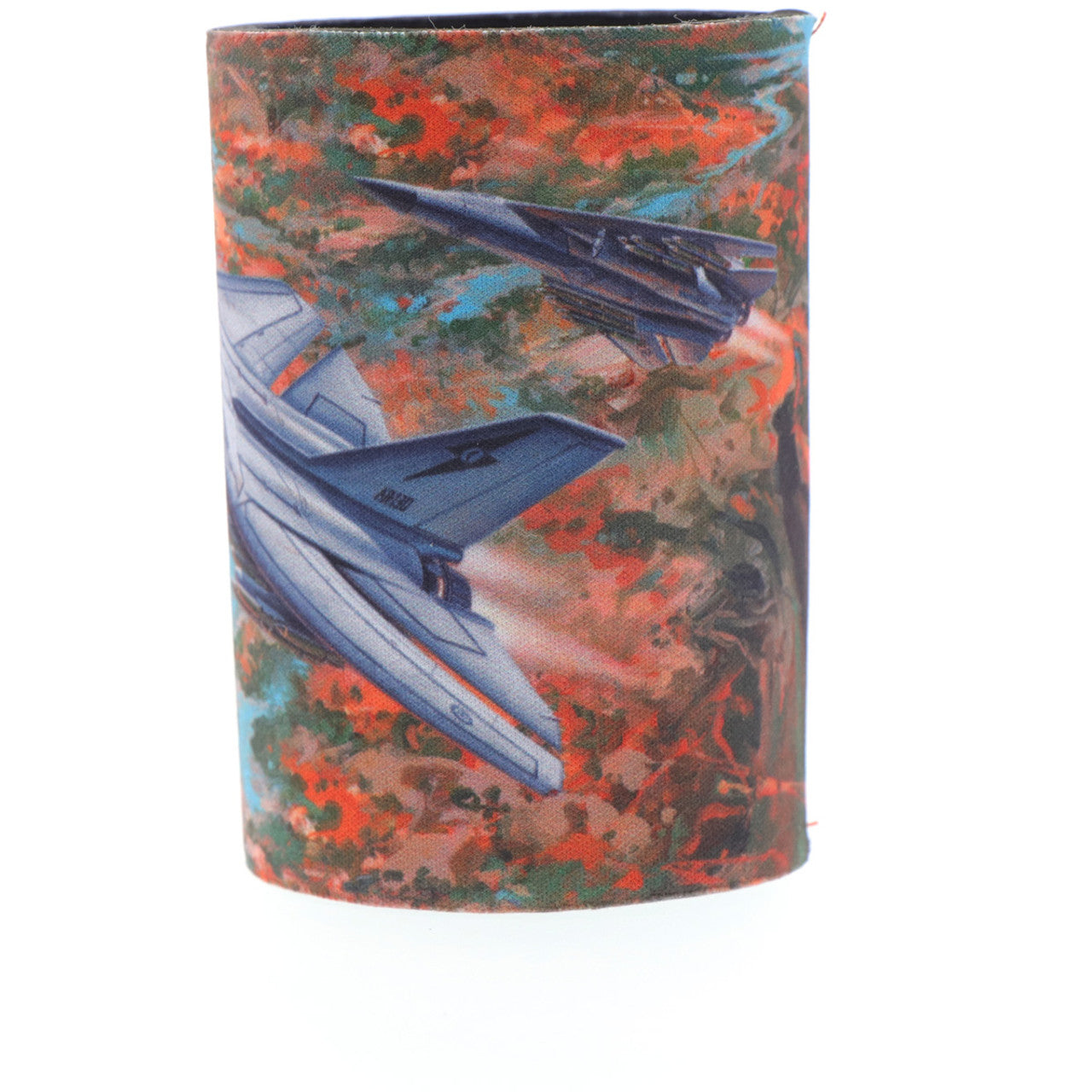 The eye-catching design showcases Harrison's artwork titled "Seek, Strike and Return" along with a schematic of the aircraft in the base. Made from durable neoprene, this cooler is perfect for keeping your drinks cold. The limited edition details inside add to its exclusivity. Don't miss out on this unique piece from the Iconic Aviation Collection. www.moralepatches.com.au
