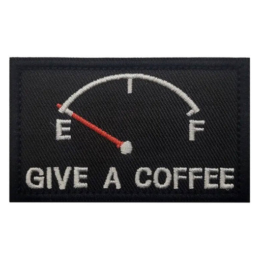 Transform your coffee experience with the Give A Coffee Patch Hook & Loop! Sized at 8x5cm, this patch will revolutionize the way you enjoy your daily cup. Don't miss out on this opportunity to elevate your coffee game. www.moralepatches.com.au