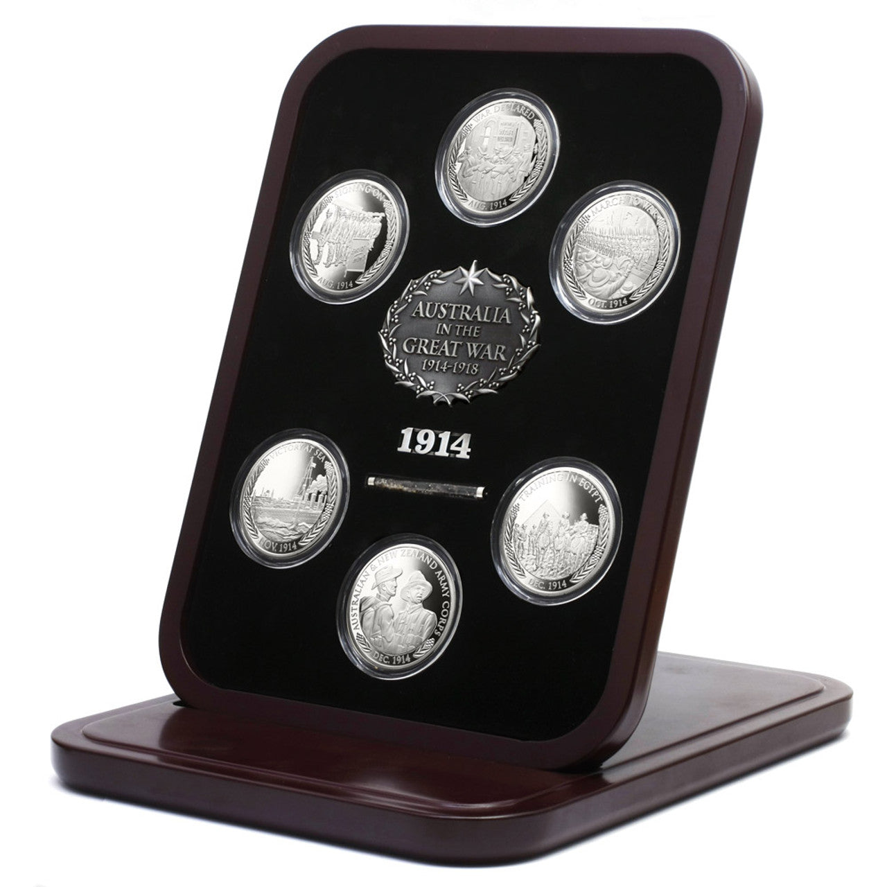 The Sands of Gallipoli 2014 release Six Limited Edition Medallions Set is a truly remarkable collector's item. As we commemorate the 100th anniversary of the First World War, this set takes us on a journey through the diggers' passage to and through Gallipoli. www.moralepatches.com.au