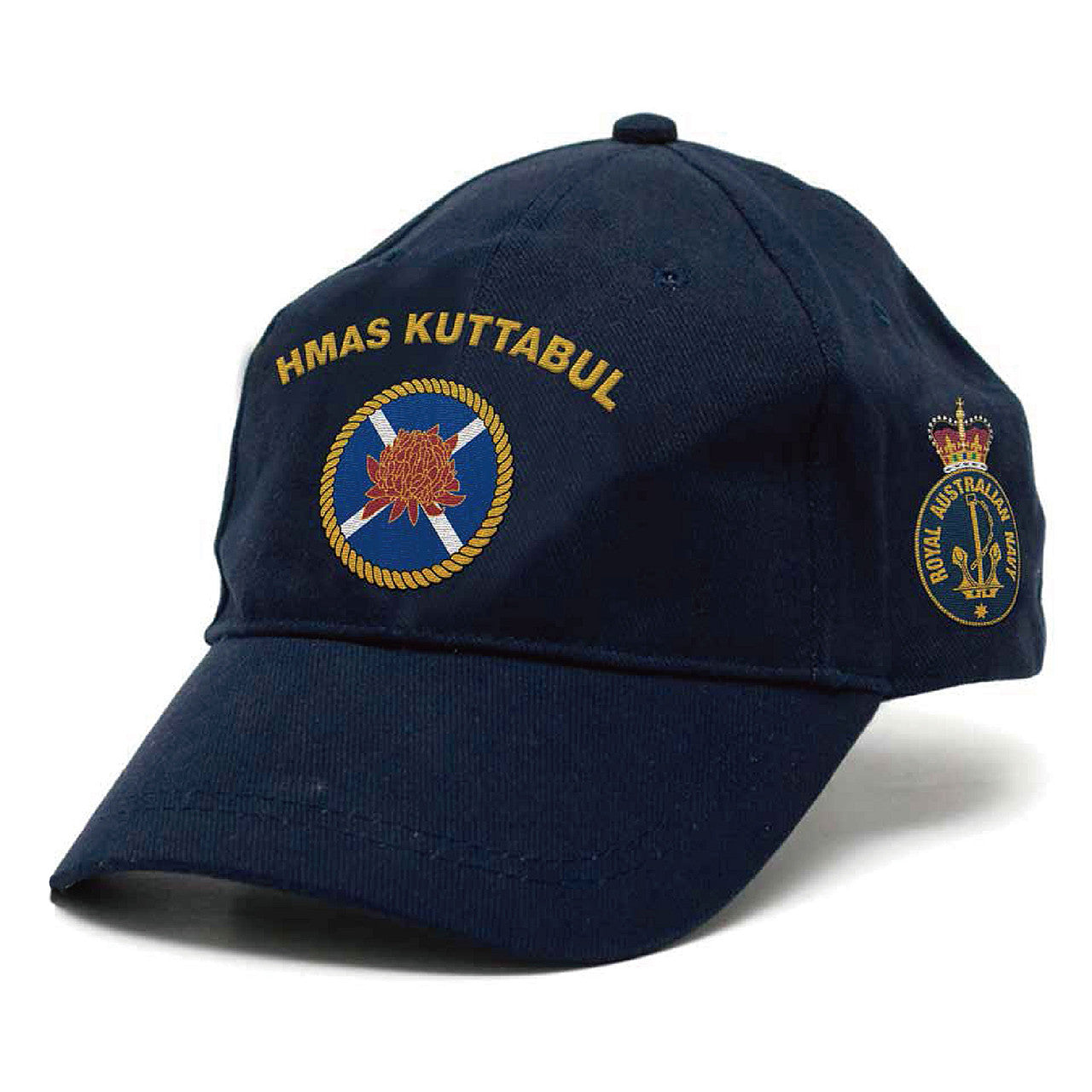 The HMAS Kuttabul Policy Cap is a must-have accessory for military enthusiasts. Made from high-quality heavy brushed cotton, this cap features the iconic Navy Ceremonial badge on the left side. www.moralepatches.com.au