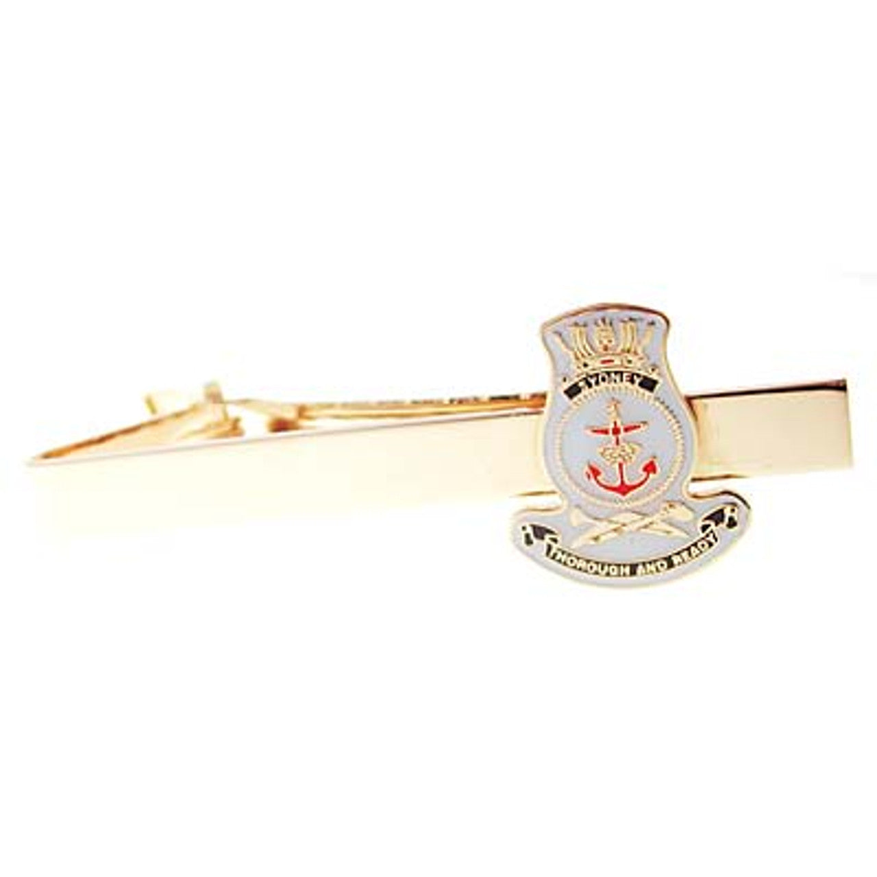 Add a touch of elegance to your look with the HMAS Sydney 20mm enamel tie bar! Crafted with gold-plated material, this gorgeous tie bar is perfect for any work or formal occasion. www.moralepatches.com.au