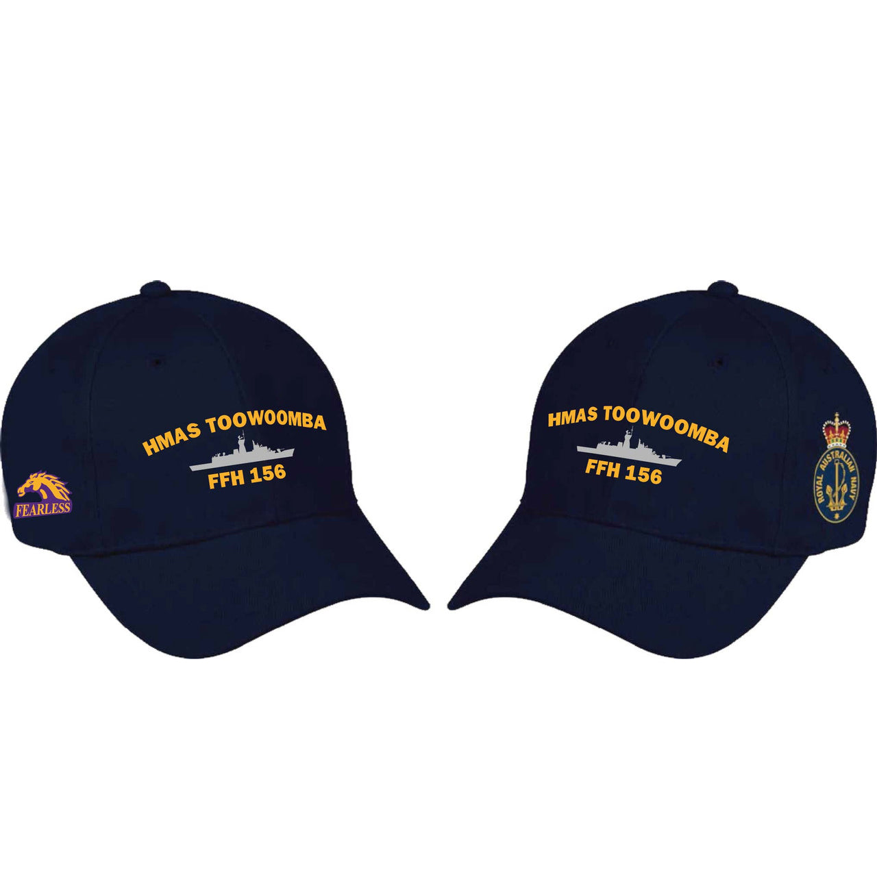 The HMAS Toowoomba Policy Cap is a must-have accessory for military enthusiasts. Made from high-quality heavy brushed cotton, this cap features the prestigious Navy Ceremonial badge on the left side. www.moralepatches.com.au