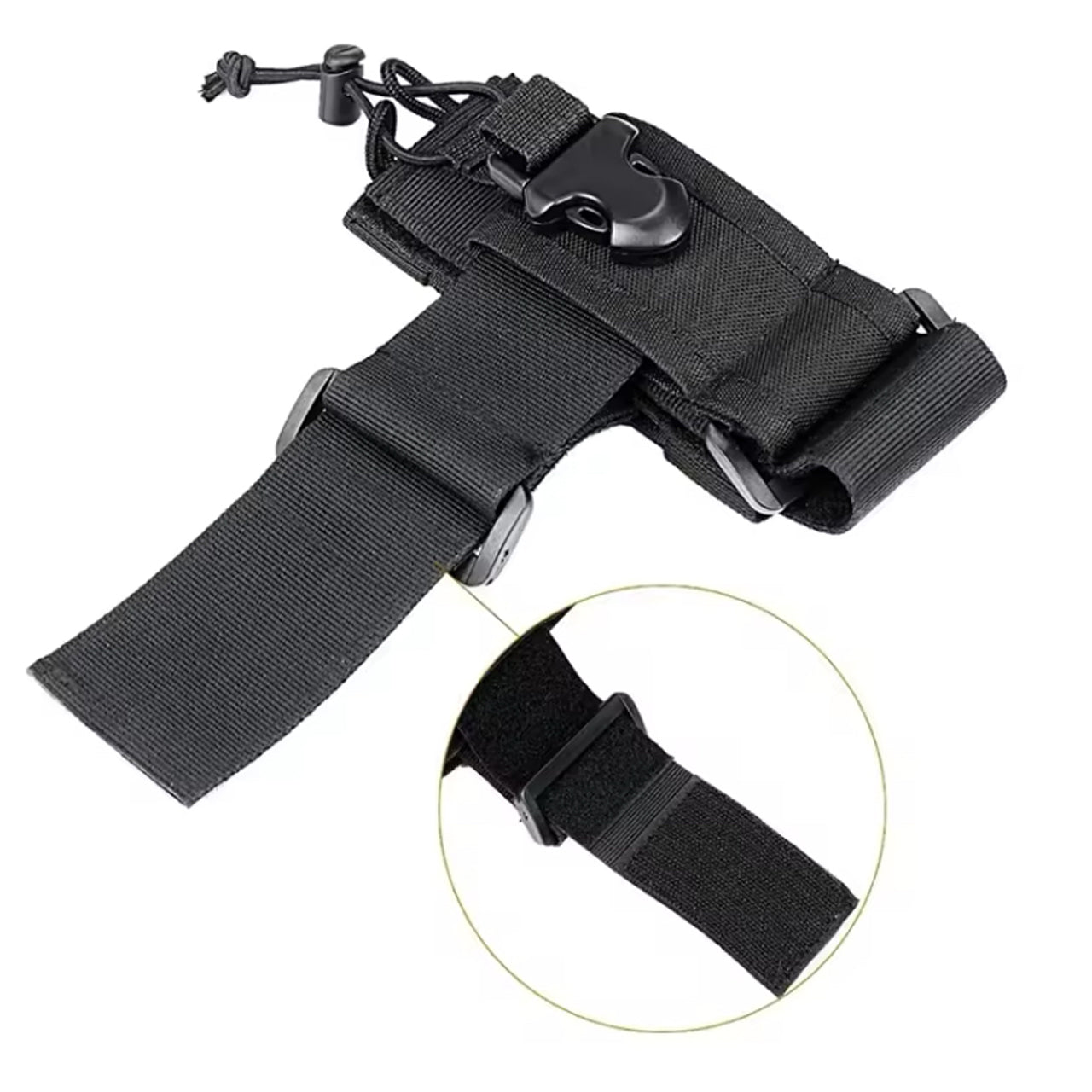 Designed to fit a variety of radios, the Universal Radio Pouch Black offers adjustable sizing from 120mm x 65mm to 200mm x 38mm. Made with 600D fabric and featuring an expansion rope, it can be easily attached to MOLLE gear or worn on a belt. Perfect for webbing, vests, belt kits, and backpacks, this pouch is a versatile and reliable addition to any gear collection. www.moralepatches.com.au
