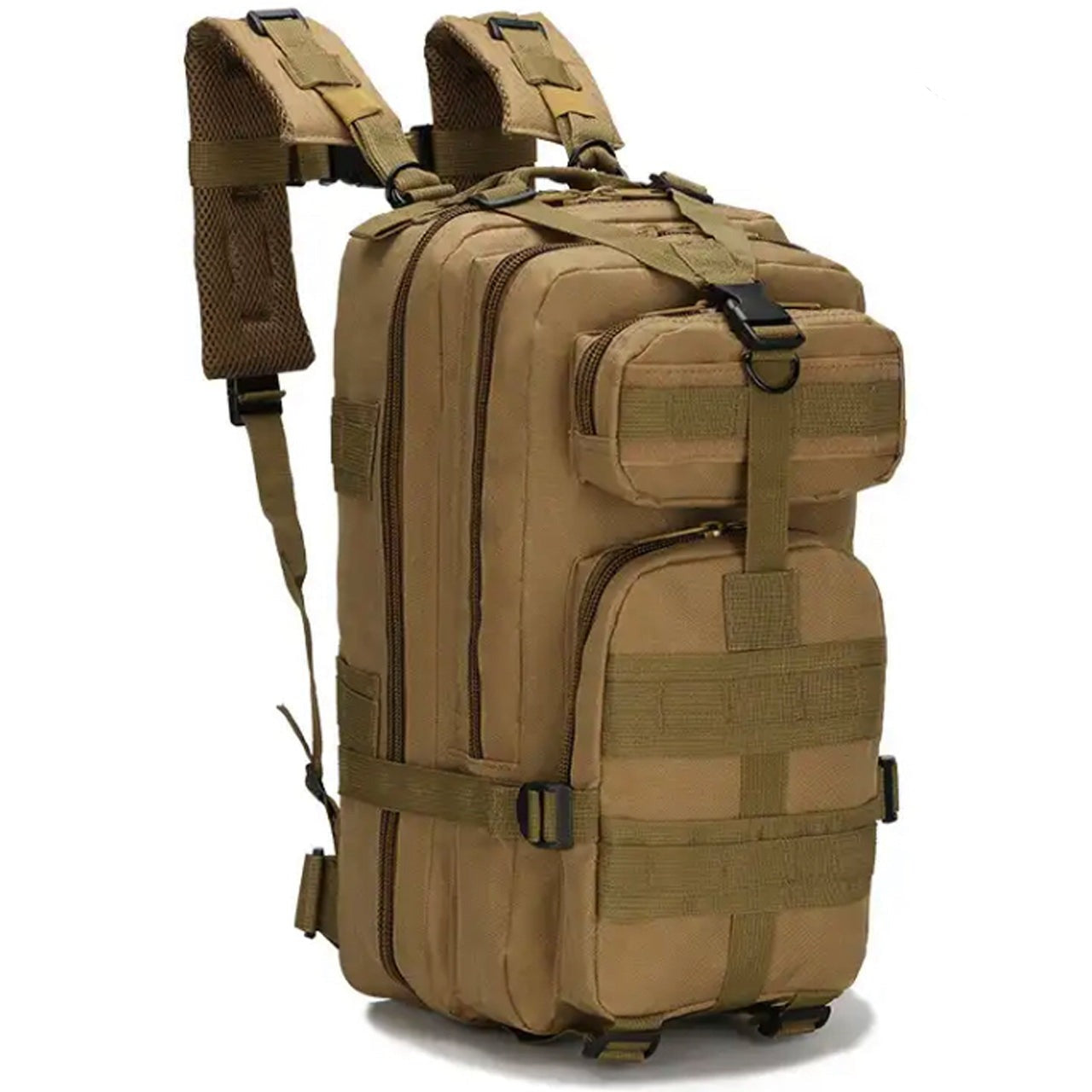 Discover the boundless capacity of the Tactical Daypack 30LT! Boasting 4 generous compartments and a MOLLE grid for expanding with pouches and gear, this pack measures in at an impressive 40x24x20cm! www.moralepatches.com.au Khaki colour