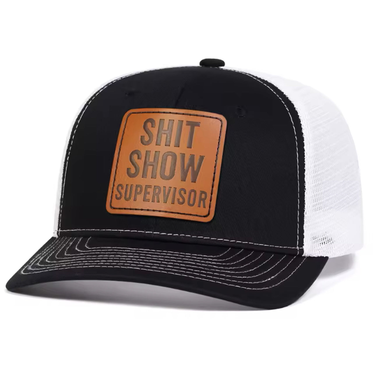 Introducing our must-have item: the Show Supervisor Mesh Trucker Cap in Black & White with leather patch! This high-quality cap is perfect for anyone who wants to look stylish and show off their love for the crew lifestyle. Don't miss out on this practical and fashionable accessory. Get yours now! www.moralepatches.com.au