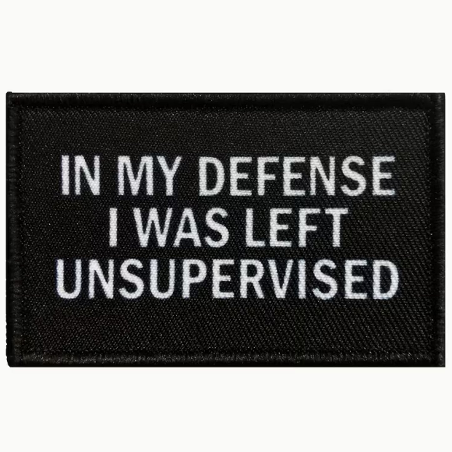 Unleash your rebellious spirit with the In My Defense I Was Left Unsupervised Morale Patch! Featuring an sublimated design and hook & loop backing, this 8x5cm patch is the perfect addition to your collection. Show off your unapologetic confidence and unique sense of humour with this high-quality product. www.moralepatches.com.au