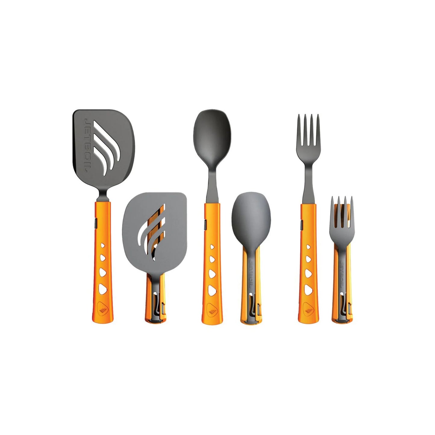 Enjoy the comforts of your dining table without hauling heavy silverware along with the Jetset utensil set. Jetboil's high-temperature nylon designs can withstand the heat, making them perfect for cooking and stirring food on your Jetboil cook stove. www.moralepatches.com.au