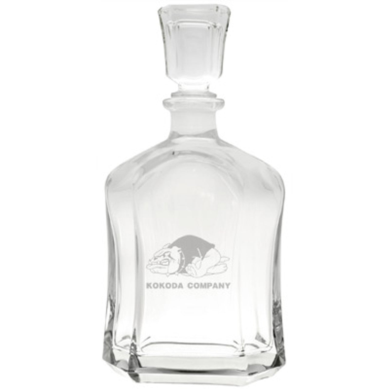 Bring your dining experience to life with the Kokoda Company Italian Glass Decanter. This elegant, 750ml decanter proudly displays the company crest, etched with precision onto the sleek glass surface. www.moralepatches.com.au