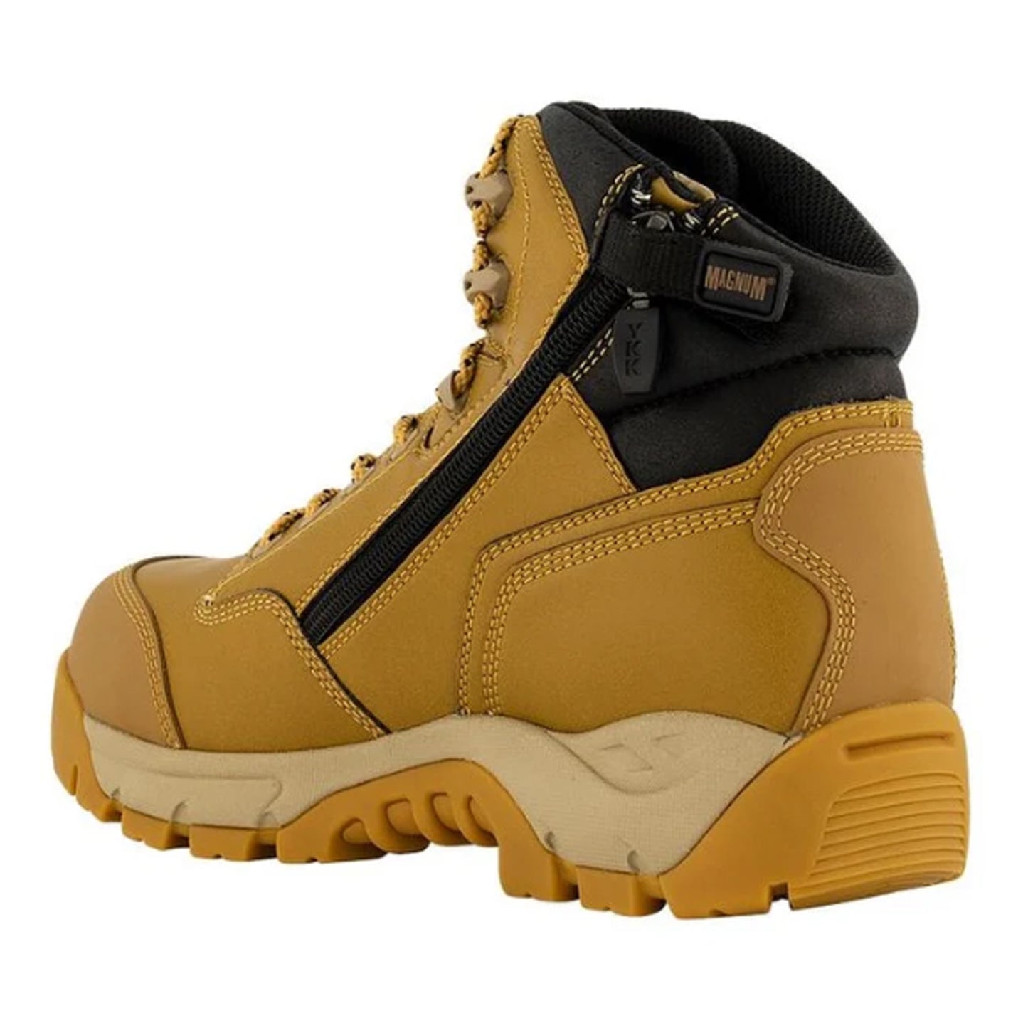 Spend long hours on your feet without discomfort with the Magnum Men's Precision Max Work Boots. These boots offer waterproof, breathable Clarino microfiber uppers and protective composite toes, all crafted with vegan-friendly materials. The fast-wicking lining helps manage moisture, keeping your feet dry and comfortable. www.moralepatches.com.au
