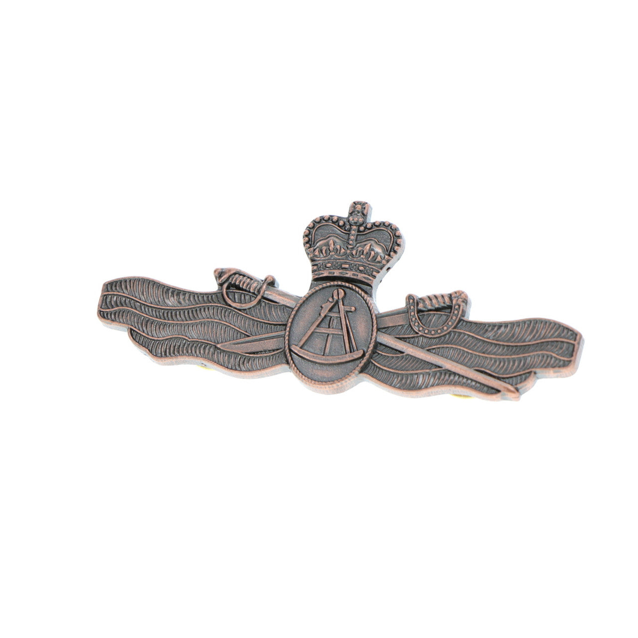 Secure the Maritime Geospatial Officer Brass Badge in the perfect, large size! Complete with two butterfly clutch pins, your badge is waiting to be worn with pride. Show off your achievements with a sense of style! www.moralepatches.com.au