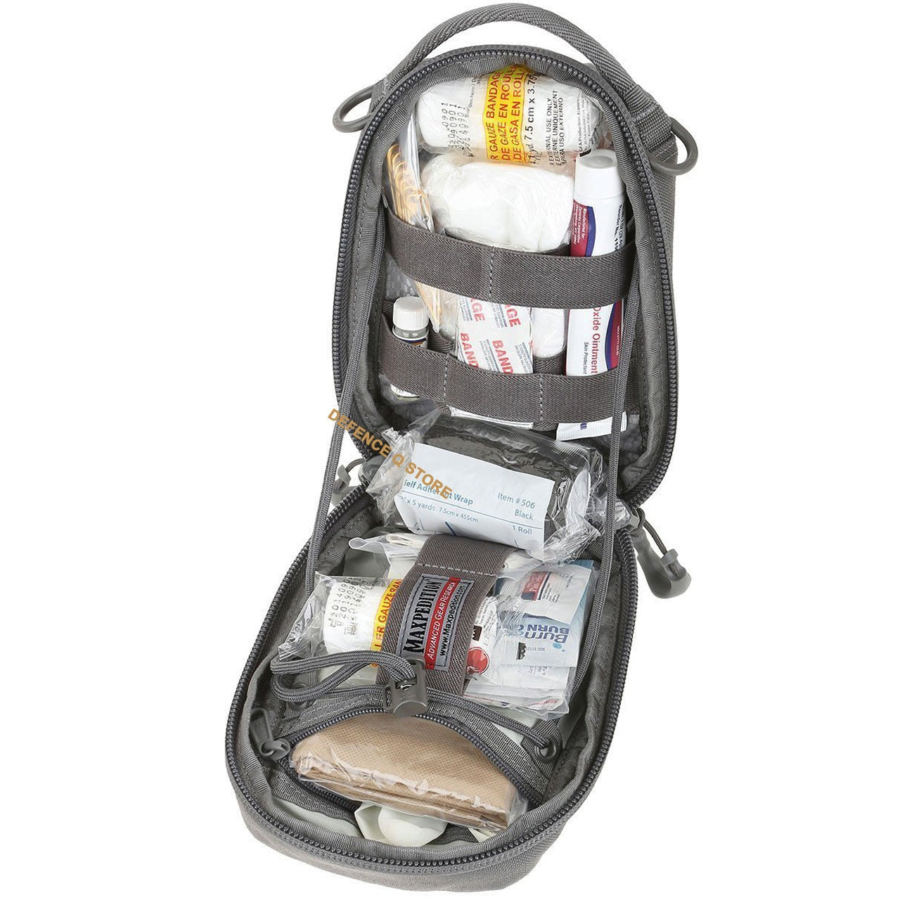 The FRP First Response Pouch is an updated interpretation of the traditional blow-out medical pouch. It has an interior paracord adjuster used to set the angle of opening for the main compartment. The inside is equipped with elastic straps and pockets for organizing first aid essentials. www.moralepatches.com.au