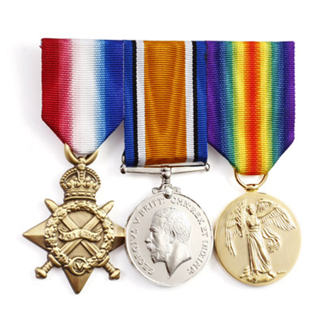 This quality WW1 miniature replica medal set is perfect for your Great War bears, order now from the military specialists. 3 miniature replica medals swing mounted, including the 1914-15 Star, British War Medal and Victory Medal. www.moralepatches.com.au