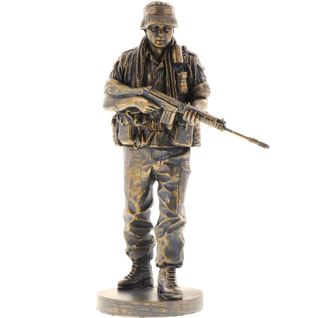 The uniform and equipment worn by this infantryman is representative of Australian servicemen during the conflict in Vietnam. The floppy design of his bush hat, or 'giggle hat', was intended to break up the outline of the head, helping to camouflage the wearer, as well as providing protection from the elements. www.moralepatches.com.au