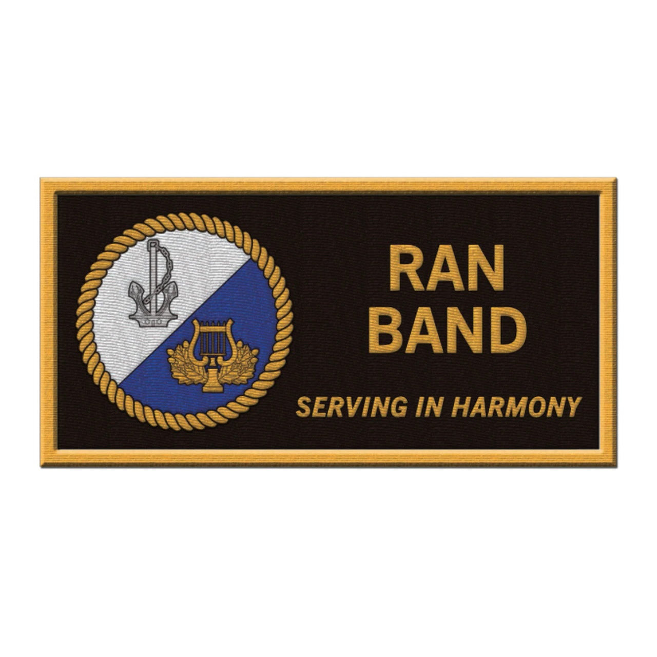 Get your hands on the perfect Navy Band uniform patch today! Made with high-quality materials, this embroidered patch is the ideal size and features a merrow border and black hook-and-loop backing. Place your order now to proudly display your love for the Navy Band! www.moralepatches.com.au