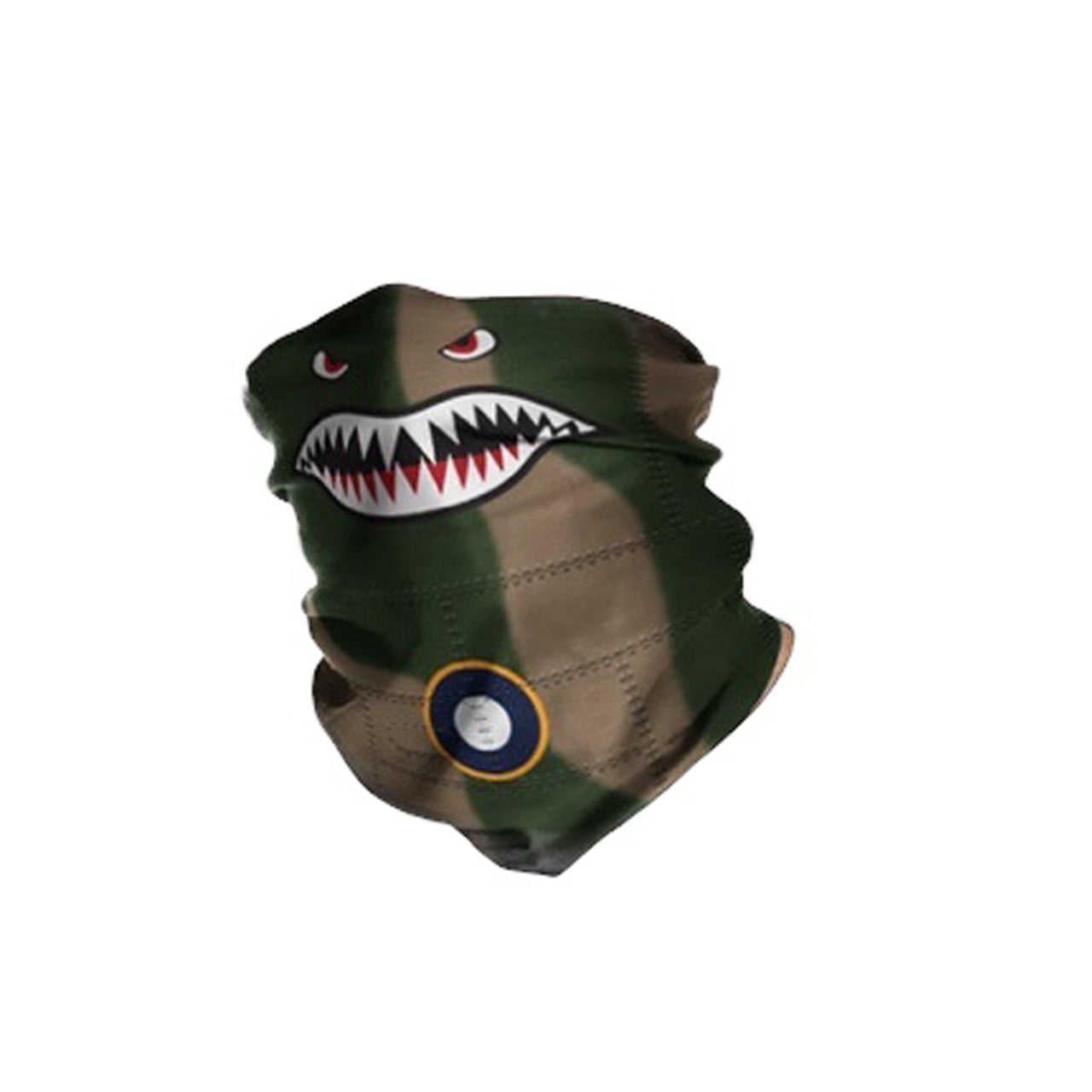 The Neck Gaiter - Curtiss P-40 Tiger Teeth is a high-quality and versatile accessory designed for outdoor activities. Made from hard-wearing high-tech microfibre, it offers superior comfort and fit. Its moisture-wicking fabric keeps you cool in the heat and warm against the cold. www.moralepatches.com.au