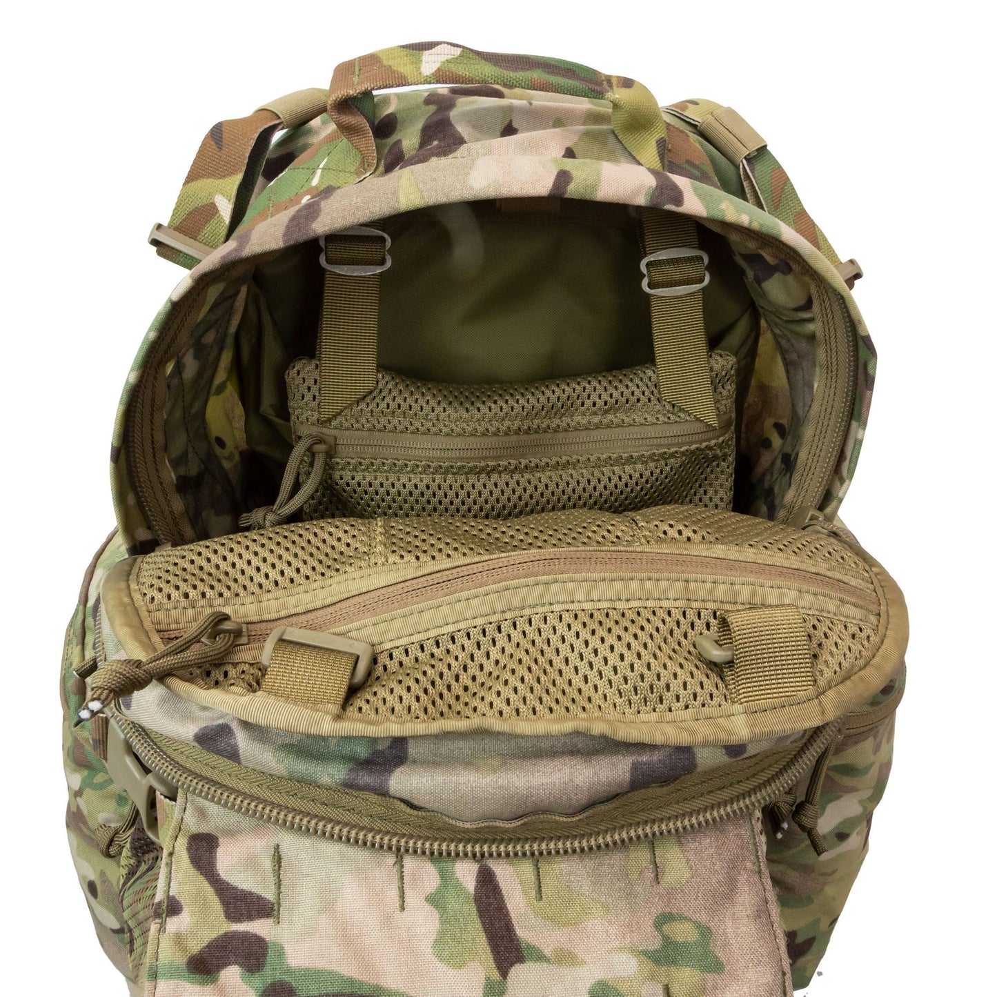 The built-in cradle in front comfortably fits a helmet or can be used as a storage compartment for clothing or other medium-size mission critical necessities. The cradle also features Velcro and non-Velcro MOLLE attachment points in front. www.moralepatches.com.au