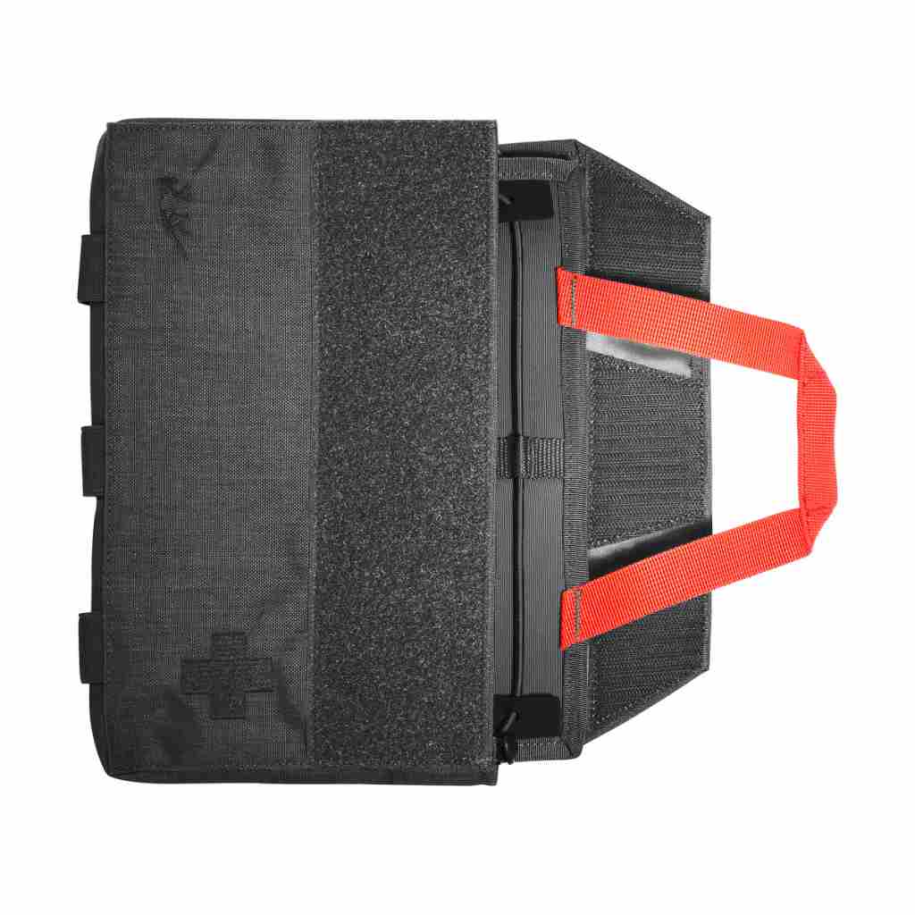 First aid pouch with quick-access system. The panel for individual loading can simply be lifted out. www.moralepatches.com.au