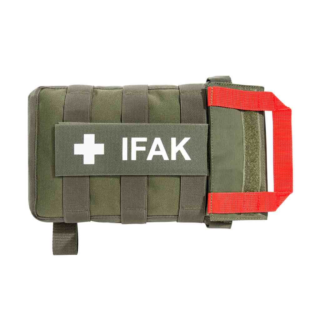 First aid pouch with MOLLE hook-and-loop attachment. The TT IFAK Pouch VL L features hook panels for easy attachment to loop counterparts, for example directly on the TT Modular Front Seat Panel or in the modular TT backpacks. The IFAK is accessed from the side of the pouch. www.moralepatches.com.au