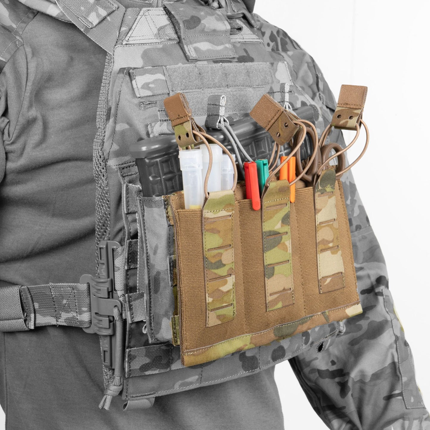 This is an admin pouch for essentials that you need immediate access to. This pouch is to be added to the issue TBAS triple shingle mag carrying pouch. Easy, fast access to (we suggest) lighter weight objects is the best use of this pouch. www.moralepatches.com.au