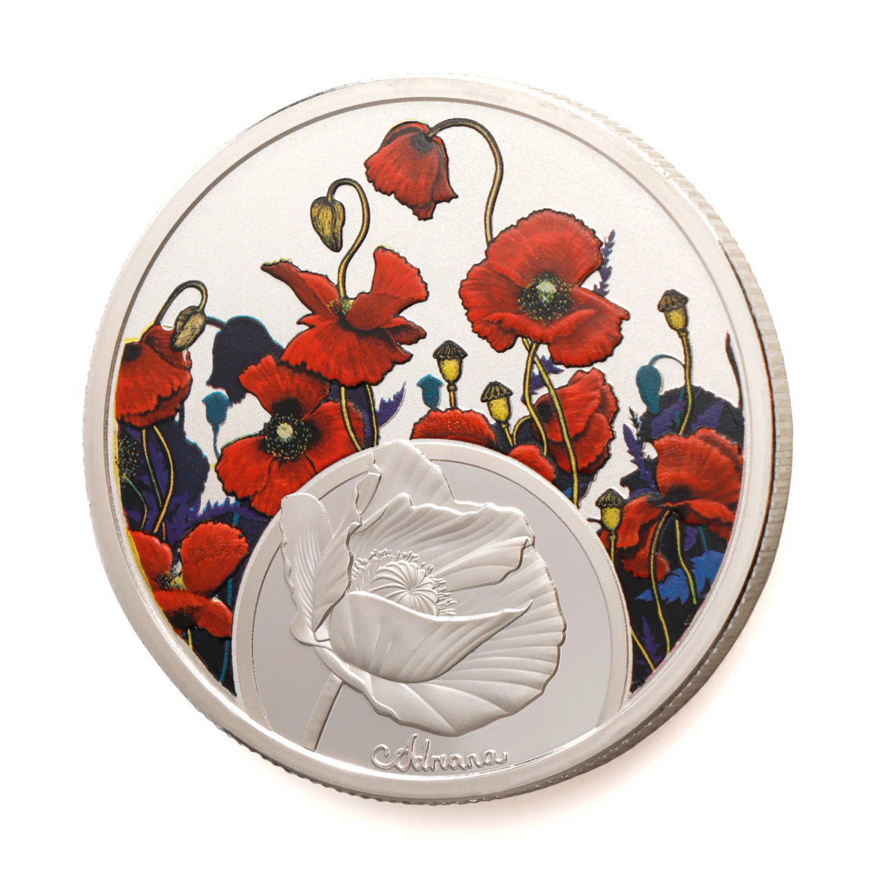 A striking medallion bringing together beautiful commemorative touches with stunning artwork to create a wonderful addition to any collection. Featuring the vibrant poppies from the moving painting by Australian artist Adriana Seserko, this beautiful medallion is a moving addition to any collection. www.moralepatches.com.au