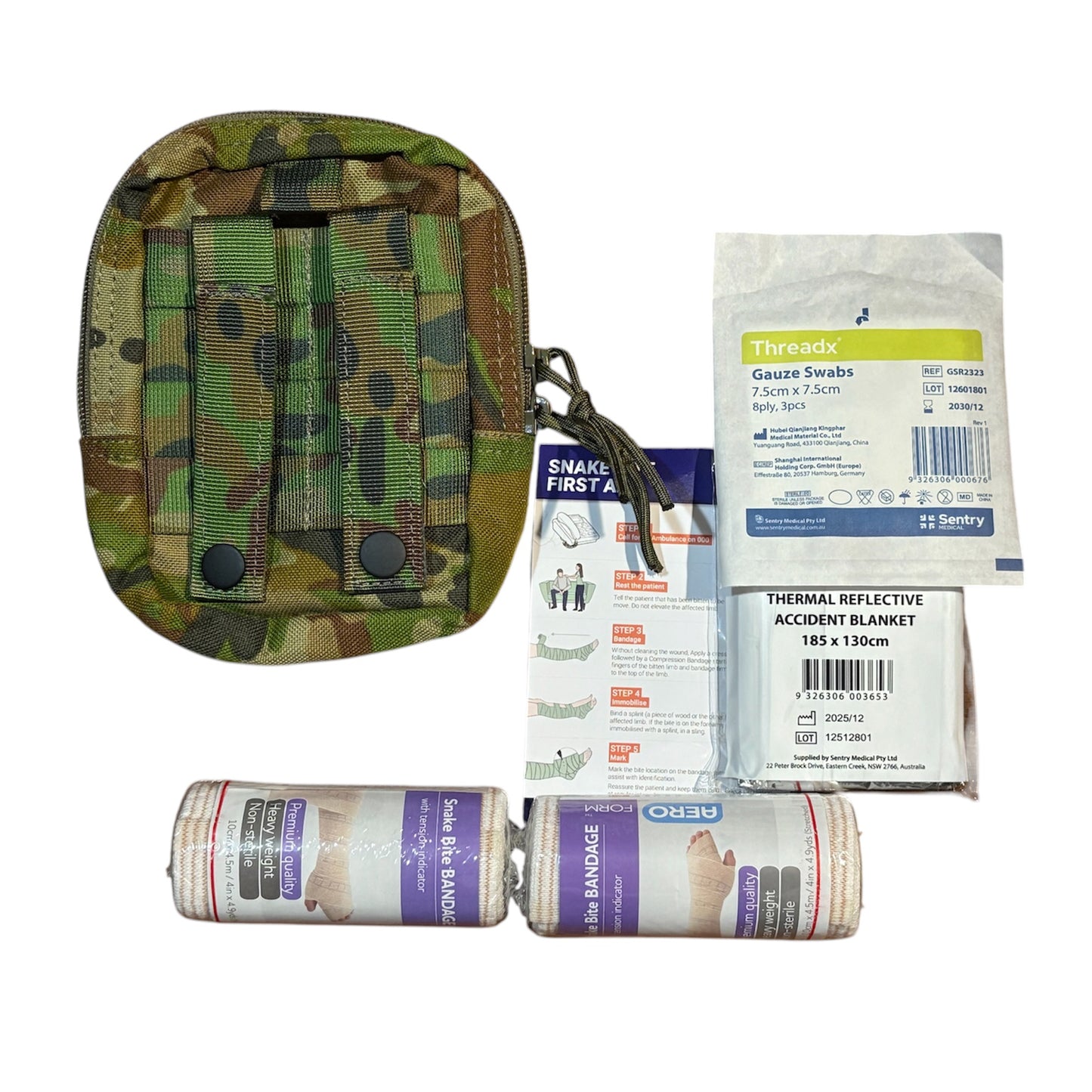 This Premium Snake Bite Kit is a must-have for anyone who values safety and preparedness. It includes all the necessary first aid supplies to effectively aid someone who has been bitten by a snake. www.moralepatches.com.au