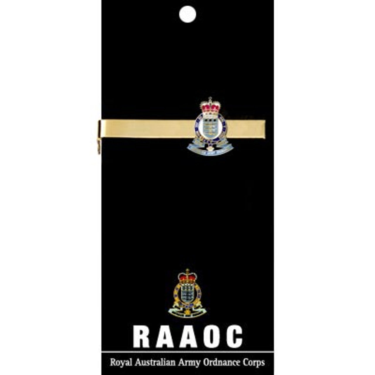Add a touch of elegance to your look with the Royal Australian Army Ordnance Corps (RAAOC) 20mm enamel tie bar! Crafted with gold-plated material, this gorgeous tie bar is perfect for any work or formal occasion. www.moralepatches.com.au