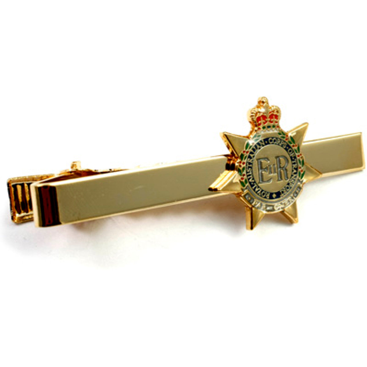 Add a touch of elegance to your look with the Royal Australian Corps of Transport (RACT) 20mm enamel tie bar! Crafted with gold-plated material, this gorgeous tie bar is perfect for any work or formal occasion. www.moralepatches.com.au