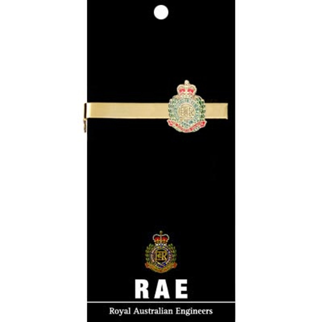 Add a touch of elegance to your look with the Royal Australian Engineers 20mm enamel tie bar! Crafted with gold-plated material, this gorgeous tie bar is perfect for any work or formal occasion. www.moralepatches.com.au