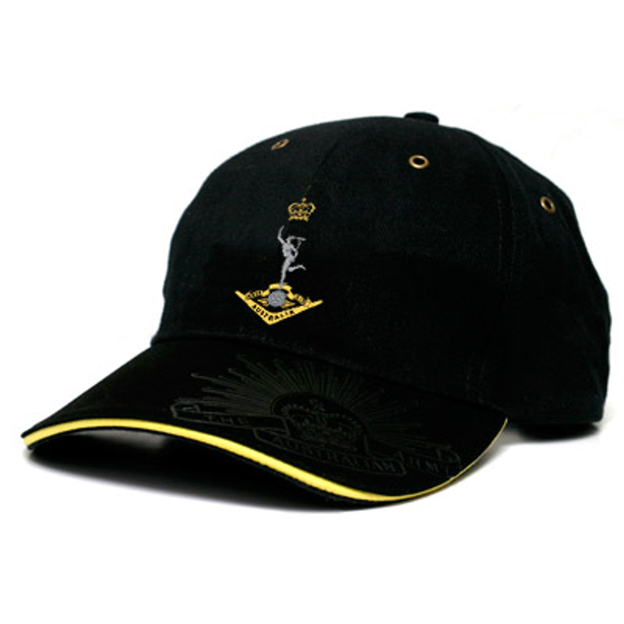 This high-quality, heavy-brushed cotton RASigs cap will instantly upgrade your style! It features a stunning RASigs crest embroidered on the front, plus the iconic Rising Sun Badge embossed on the peak and engraved on the buckle--instantly elevating any outfit and turning heads! www.moralepatches.com.au
